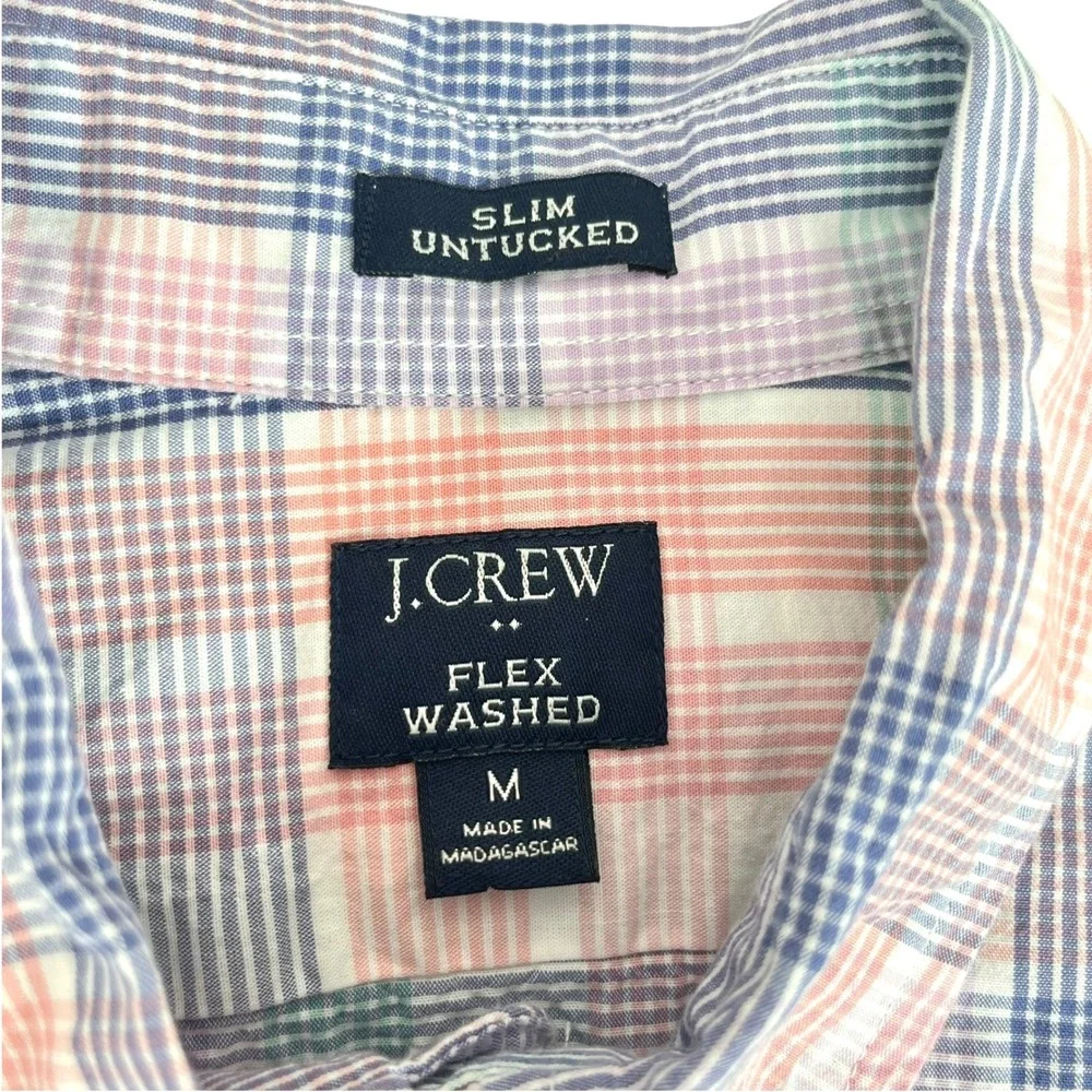 J.Crew Men's Medium Slim Untucked Multicolor Plaid Flex Wash L/S Button-Up Shirt